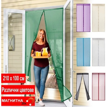 Image 1 of 210 х 100 мрежа за врата с магнитно затваряне в различни цветове