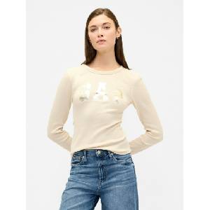 GAP Тениска с гофрирана шарка GAP GAP | Bezhov | ЖЕНИ | XXS