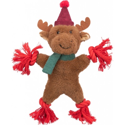 Xmas REINDEER vánoční sob 32 cm píská/šustí plyš/lano