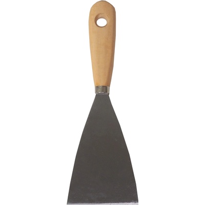 TOPTRADE špachtle ocelová 80 mm, dřevěná rukojeť, hobby