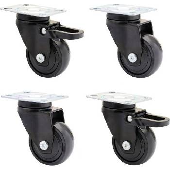 SQUARELY Колелца за самонаторяваща се саксия GrowMORE & GrowBIG черни 4 бр (305-110)