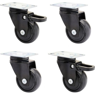 SQUARELY Колелца за самонаторяваща се саксия GrowMORE & GrowBIG черни 4 бр (305-110)