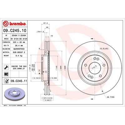 BREMBO Brzdový kotúč 09C24511