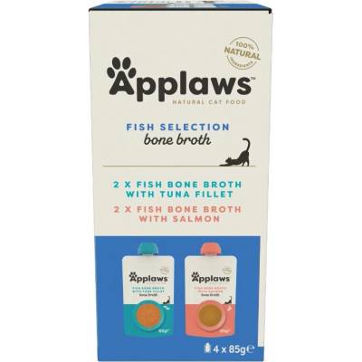 Applaws Fish Selection Bone Broth 4 x 85 g