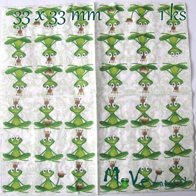 ubrousek na decoupage 33 x 33cm 1ks žáby