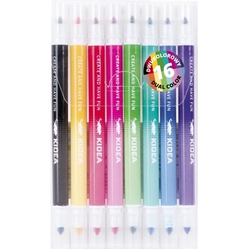 Image 1 of kidea - Двувърхи флумастери 8 бр. /16 цв