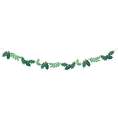 Party Deco Коледен Гирлянд Имел в Зелен Цвят