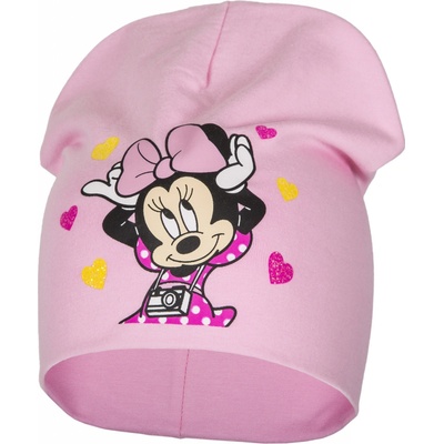 Dievčenská čiapka Minnie Mouse 036 tmavo ružová / svetlo ružová