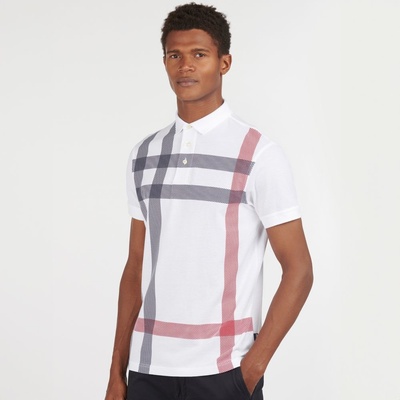 Barbour Blaine Oversized Tartan Polo Shirt white
