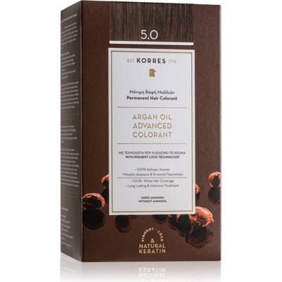 Korres Argan Oil barva na vlasy s arganovým olejem 5.0 Light Brown