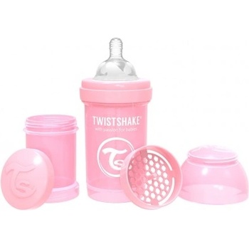 TwistShake Kojenecká láhev AntiColic Růžová 180 ml