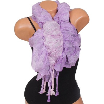 Ефектен набран шал в цвят люляк