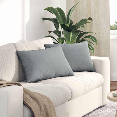 vidaXL Диван възглавници 2 pcs Светлосиво 60 x 40 cm текстил (42013653)