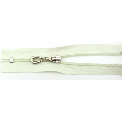 Špirálový zips č. 5 - nedeliteľný - svetlozelený so striebornou slzou - dĺžka 16 cm