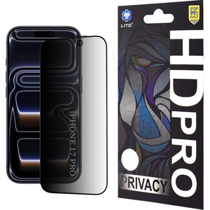 LITO Протектор за iPhone 17 Pro - Lito - HD Pro Privacy - Черен