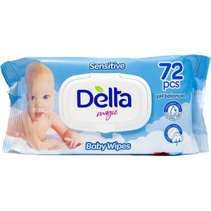 Delta Бебешки мокри кърпички Delta Magic - 72 броя, сини (3800502666042) - ozone