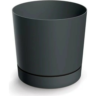 Prosperplast Plastový květináč TUBOS P s miskou tmavě šedý matný, 47 cm