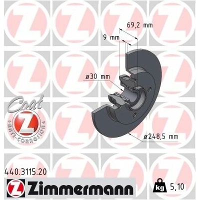 Brzdový kotúč ZIMMERMANN 440.3115.20 (440311520)