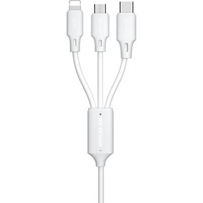WK Design 3in1 USB - Micro USB / Lightning / USB-C 1.15m biely WDC-103th white