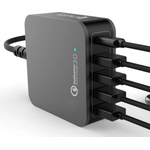 4smarts Charging Station VoltPlug Qualcomm Quick Charge 3.0 & USB Type-C 40W (12A)- захранване с 4хUSB изхода и USB-C изход