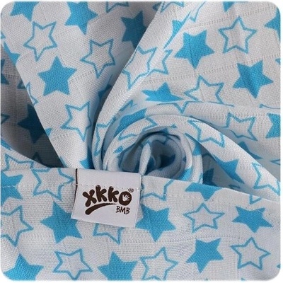 Xkko Bambusová osuška 90 x 100 cm Little Stars Cyan