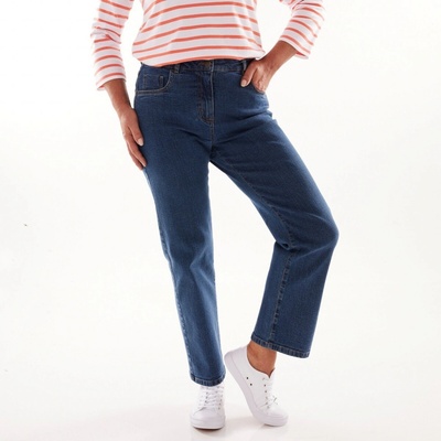 Rovné džínsy s 5 vreckami modrá