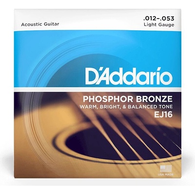 D'Addario EJ16, Струни за акустична китара 12-53, Phosphor Bronze (EJ16)