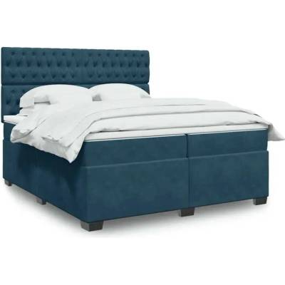 vidaXL 11461.3293312 Boxspring postel s matrací modrá samet