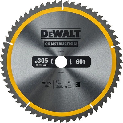 DeWALT DT1960 Pílový kotúč CONSTRUCTION, ø 305 mm, 60 zubov