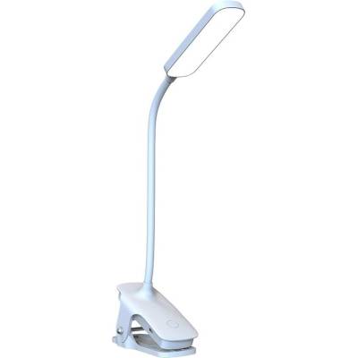 WOZINSKY Kompaktní čtecí LED lampička s klipem a flexibilním ramenem, bílá