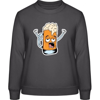 AWDis Sweat mikina Design Ilustrace pivní sklenice Bouřková šedá