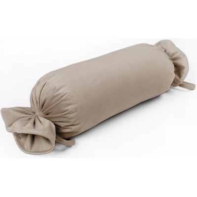 Biante Zamatový vankúš valec bonbon Velvet Prémium SVP-042 Béžovohnedý 15x80