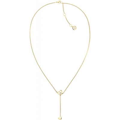 Tommy Hilfiger Moderný pozlátený náhrdelník so srdiečkami hanging heart 2780672