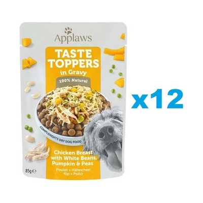 Applaws Taste Toppers in Gravy Chicken topper s kuracím mäsom a tekvicou v želé 12 x 85 g