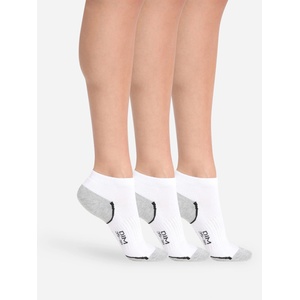DIM Комплект от три дамски спортни чорапа в сиво и бяло Dim SPORT IN-SHOE 3x DIM | Byal | ЖЕНИ | 35-38