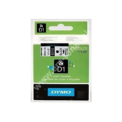 páska DYMO 53713 D1 Black On White Tape (24mm)