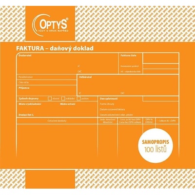 Optys 1074 Faktura 100 listů NCR