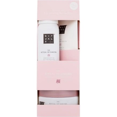 RITUALS The Ritual Of Sakura 3 Renewing Bestsellers подаръчен комплект: душ пяна 50 ml + крем за тяло 70 ml + скраб за тяло 125 g за жени