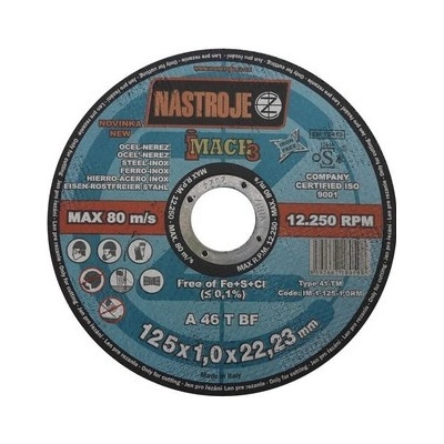 Nástroje cz Kotouč řezný 125 x 1,0 x 22 mm IM-1-125-1,0RM