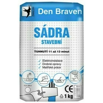 Den Braven Sádra stavebná 1 kg – biela