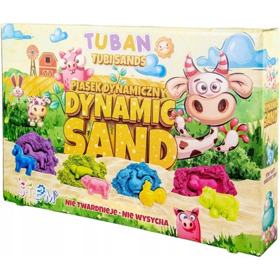 TUBAN Kineticky piesok Farma 800g + 4 formičky