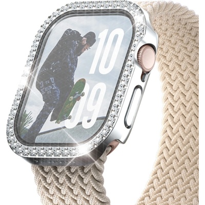 PanzerGlass Стъклен протектор за часовник PanzerGlass за Apple Watch 46 mm, Full Body - Bling Silver
