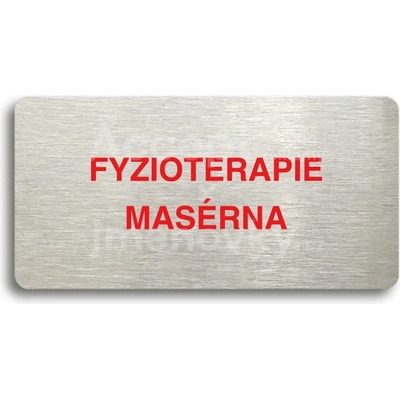 ACCEPT Piktogram FYZIOTERAPIE - MASÉRNA - stříbrná tabulka - barevný tisk bez rámečku
