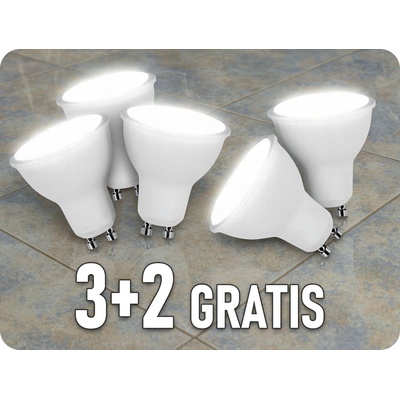 V-TAC LED žiarovka GU10, 7,5W, 610lm, 110°, 3+2 Denná biela