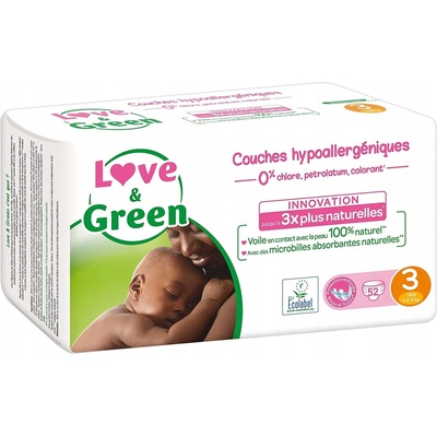 Love&Green naturelle 3 4-9 kg 52 ks