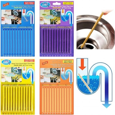 TFY SANI-STICK-Mix4 Tyčinky na čistenie odpadu 4 x 12 ks