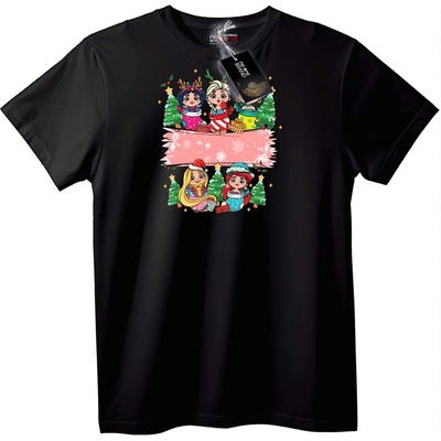 NOONEBRAND Тениска Коледни принцеси - 7XL, White