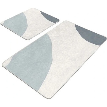Mila Home Сиви кремави кадифени постелки за баня в комплект от 2 бр. 60x100 cm Abstract Shapes - Mila Home (Bathmat-2li-Set1751)