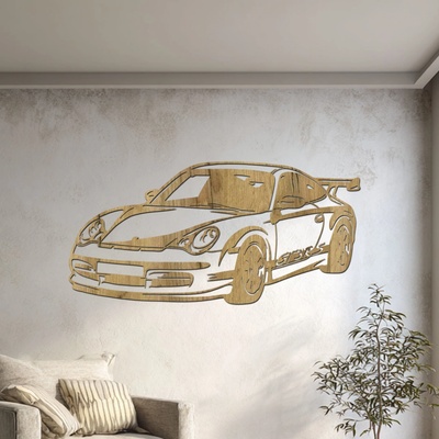 dřevo života Dřevěný obraz Porsche 911 GT3 RS Rozměry (cm): 80x39, Zvolte barvu dekoru: Dub zlatý