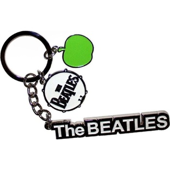 The Beatles Text Logo Drop T Drum & Apple Charms Ключодържател (BEATKEY21)